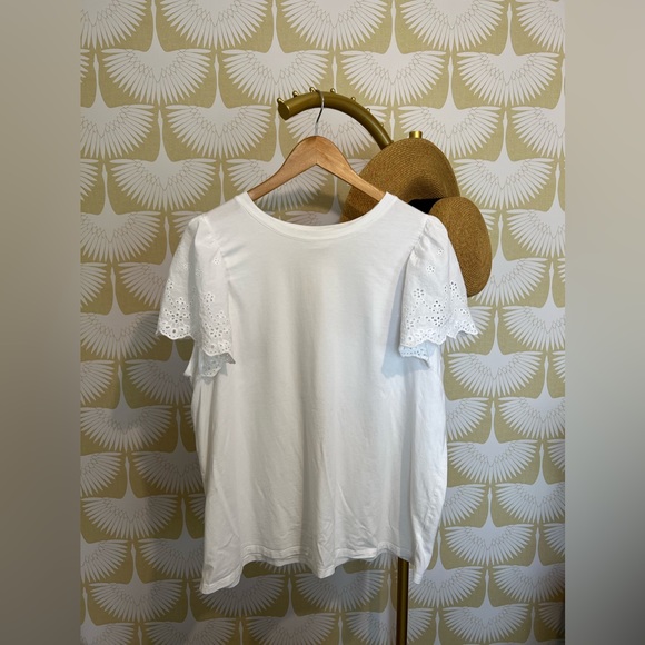 Ava & Viv Tops - AVA & VIV WOMEN'S PLUS SIZE EYELET SLEEVE CREWNECK T-SHIRT